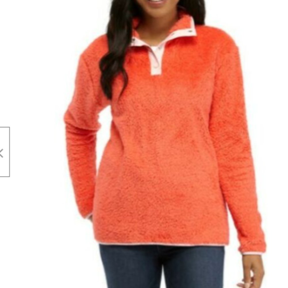 womens long sleeve Sherpa pullover jacket NWTS